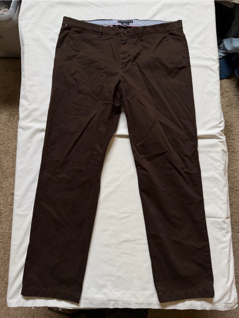 Tommy Hilfiger Dark Brown Straight-Leg Chinos